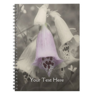 Fleur Foxglove Rose En Carnet Noir Et Blanc