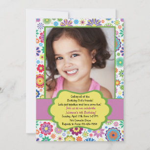 Fleur Frenzé Photo Anniversaire Fête Invitation