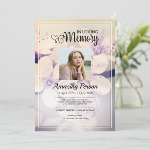 Fleur Funérailles ordre de service Invitation