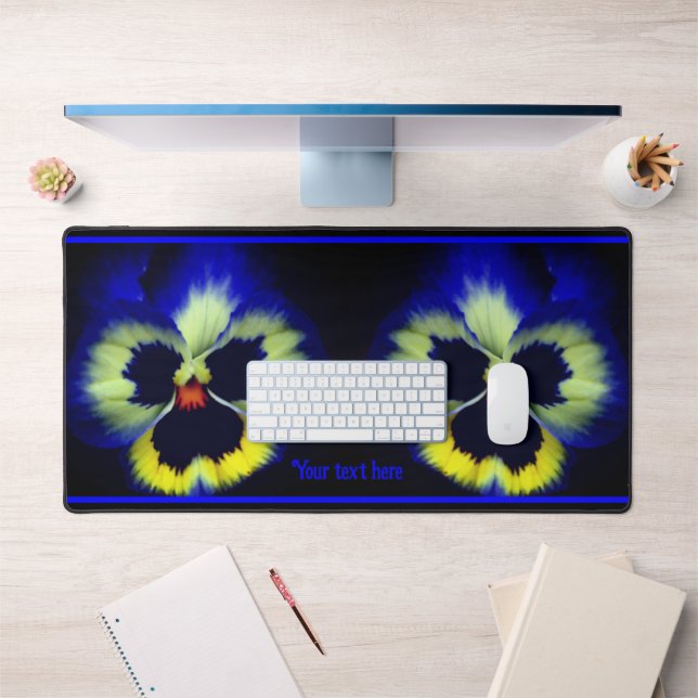 Fleur Gras Bleu Pansy Personnalisé (Bureau 1)