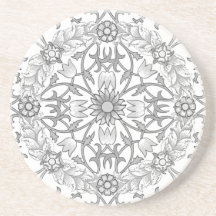 Fleur grise Wreath Pays Dessous de verre de grès