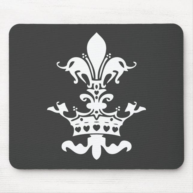 Fleur Herz-Krone - Schwarzes Mousepad (Vorne)