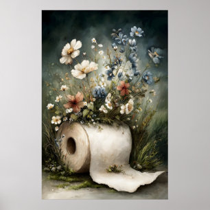 Fleur impression de rouleau de papier toilette, sa