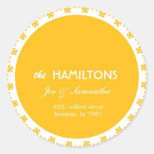 Fleur jaune - adresse étiquette