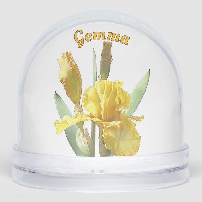 Fleur Jaune Iris Art Botanique Personnalisé (Avant)