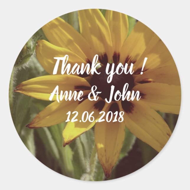 Fleur jaune, Sticker Merci (Devant)