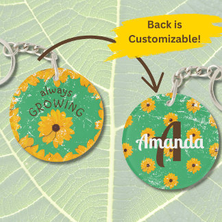 Fleur Jaune Sunny Porté Look Porte - clé acrylique