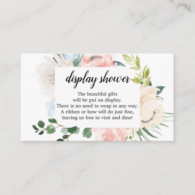 Fleur Jolie Floral Display Dusche Babyduschkarte Begleitkarte (Vorderseite)