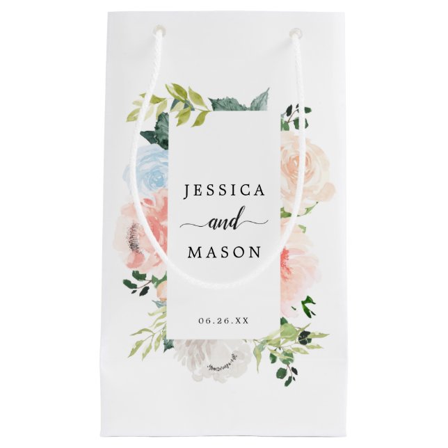 Fleur Jolie Floral Hotel Wedding Gift Bag Kleine Geschenktüte (Vorderseite)