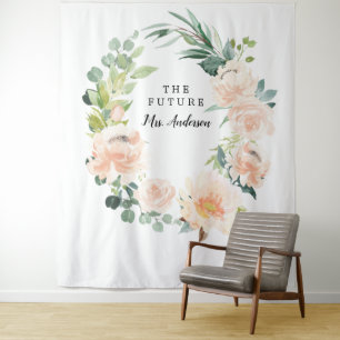 Fleur Jolie Pretty Floral Braut Hintergrund Wandteppich