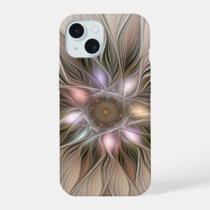 Fleur joyeuse abstraite beige marron floral fracta