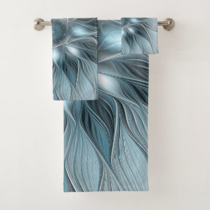 Fleur joyeuse abstraite fleur bleue grise fractale