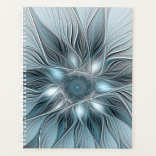 Fleur joyeuse abstraite fleur bleue grise fractale