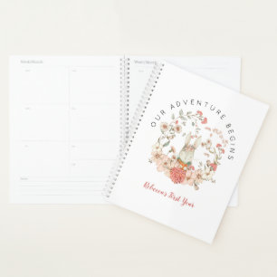 Fleur lapin rose vintage 1ère année Livre bébé fil
