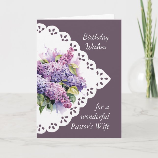 Fleur Lilac Bouquet Carte d'anniversaire de la fem (Devant)