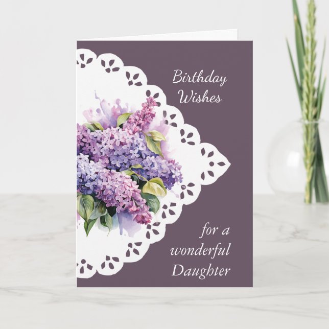 Fleur Lilac Bouquet Fille Carte d'anniversaire (Devant)