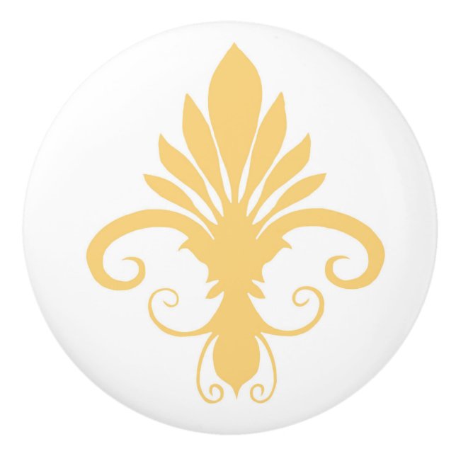 Fleur Lily Gold Keramikknauf (Vorderseite)