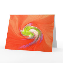 Fleur Lily Orange Avec Carte Twist De Style Rétro