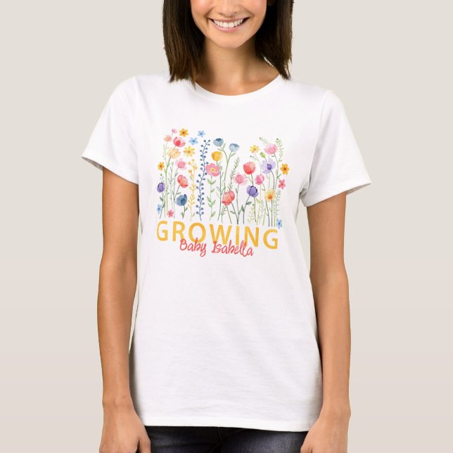 Fleur "Maman to Be" T-shirt Baby shower de printem (Devant)