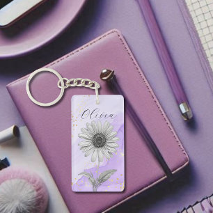 Fleur marguerite Délicate Personnalisée Lavande