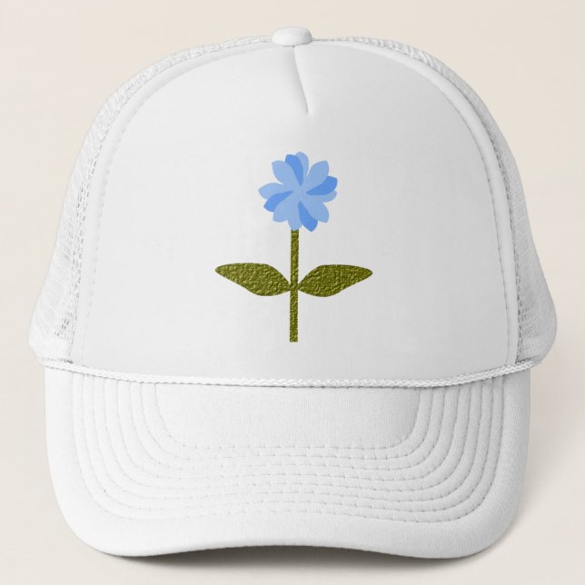Fleur marguerite Joli Casquette floral bleu (Devant)