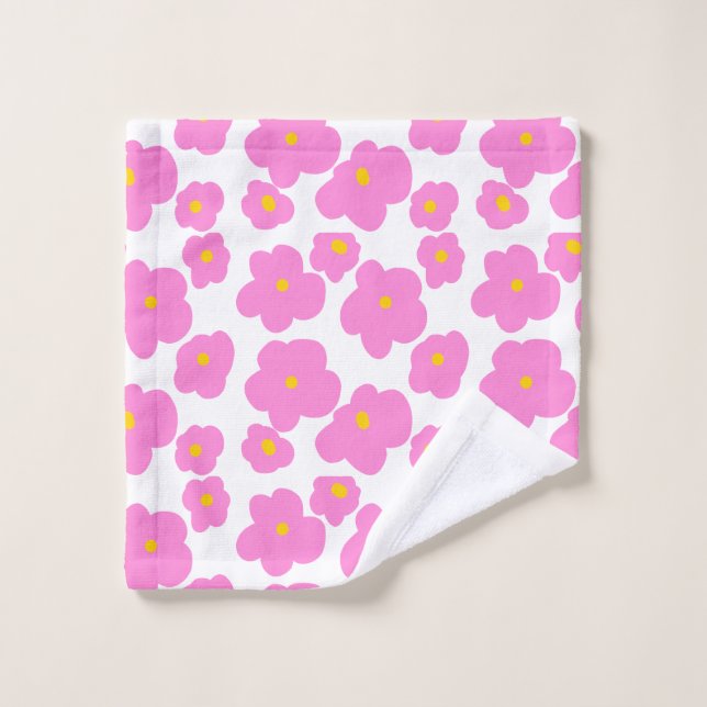 Fleur marguerite rose jaune moderne motif élégant (Gant de toilette)