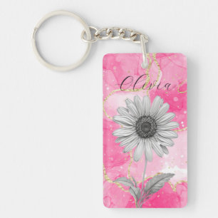 Fleur marguerite rose personnalisée