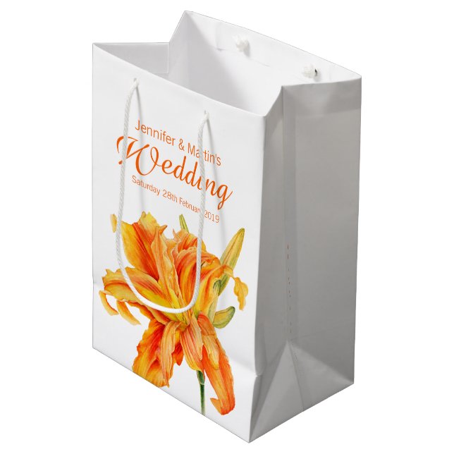 Fleur mariage jour fille en faveur sac cadeau moye (Devant Angle)