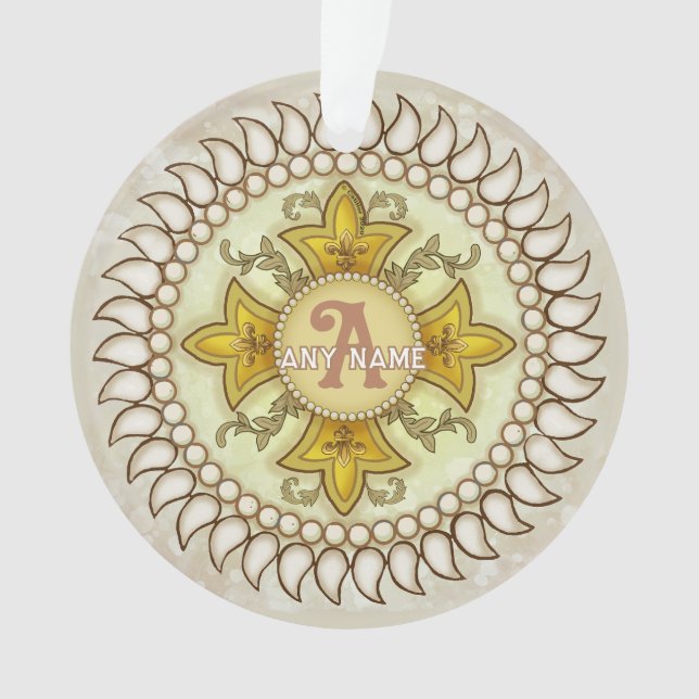 Fleur-Medaillon-Monogramm  Ornament (Vorderseite)