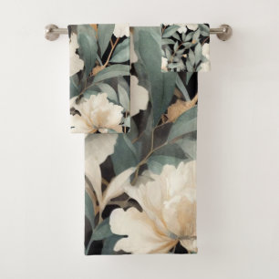 Fleur noir vintage élégant tigre