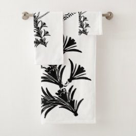 Fleur Noire Sur Serviette Blanche