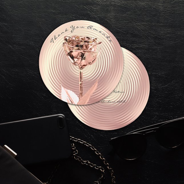 Fleur or rose Merci Luxe élégant (Thank You Pink Rose Gold Flower Luxury Elegant)