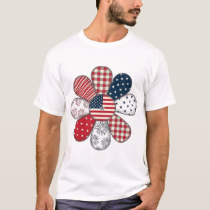 Fleur Patriotique Vintage Vector Design de T-Shirt