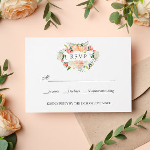 Fleur Peach rose Botanique MARIAGE RSVP