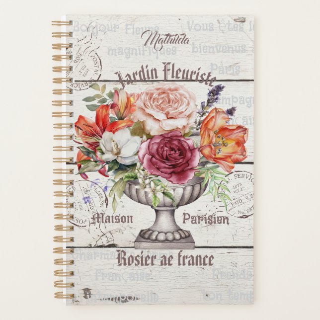 Fleur personnalisée Décor rustique en bois françai (Devant)