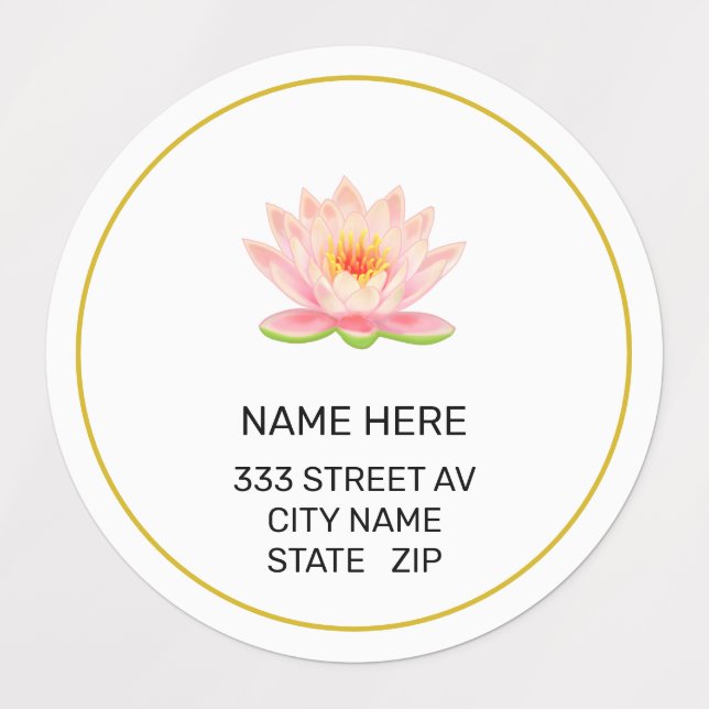 Fleur personnalisée sur Étiquettes de adresse blan (Design 1)