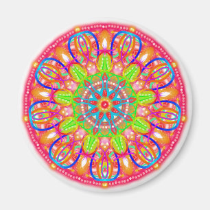 Fleur pétale bleue Mandala Boho Magnet