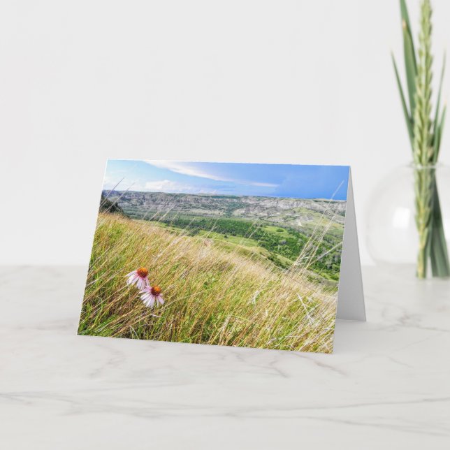 Fleur pourpre de cône avec une carte de note de (Devant)