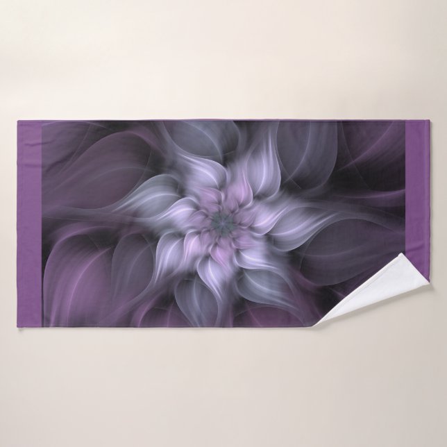 Fleur pourpre de fractale (Serviette de bain)