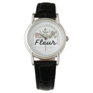 Fleur – Pure Love Florales Logo Armbanduhr