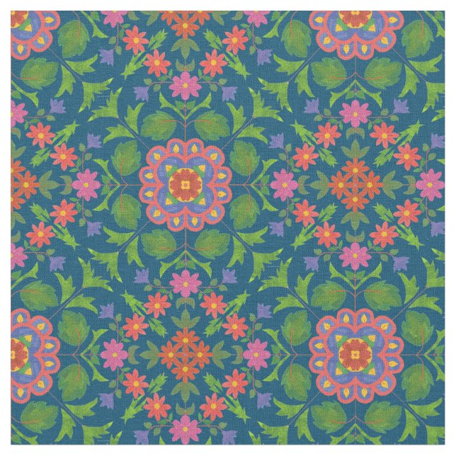 Fleur Rangoli tissu Motif à Customiser (Fermer)