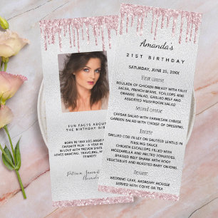 Fleur rose argent anniversaire fun faits carte men