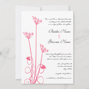 Fleur rose Faire-part de mariage