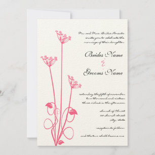 Fleur rose Faire-part de mariage