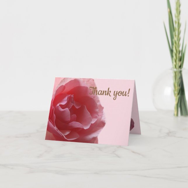 Fleur rose, Feminine, Carte de remerciements photo (Devant)