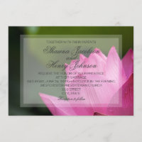Fleur rose Lotus Élégant Mariage Invitation