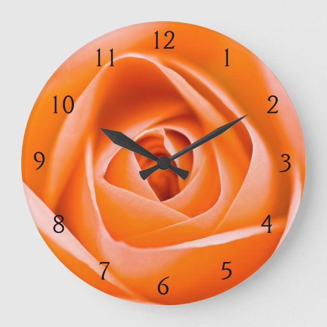 Fleur Rose orange Horloge murale acrylique (Recto)