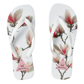 Fleur rose pour femmes tongs adultes