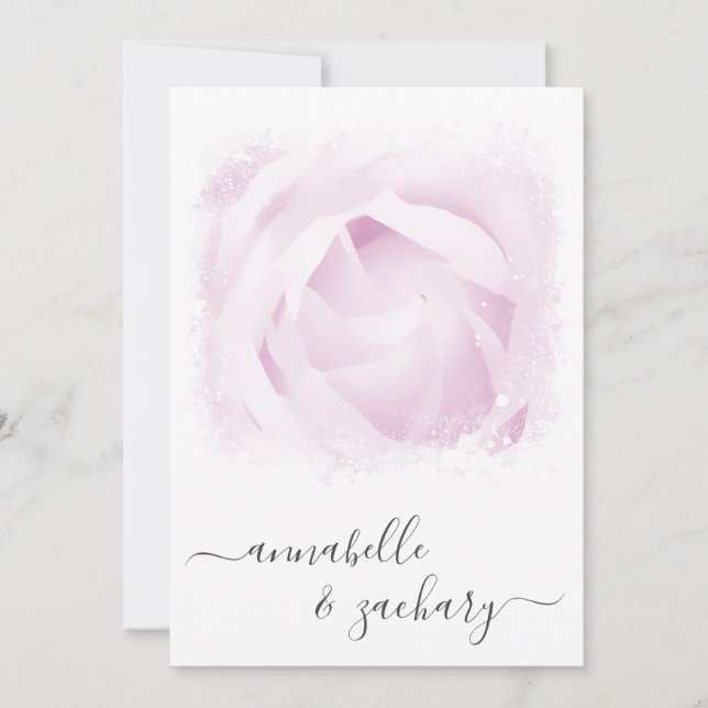 *~* Fleur Rose QR + RSVP - Invitation Mariage AR8 (Devant)