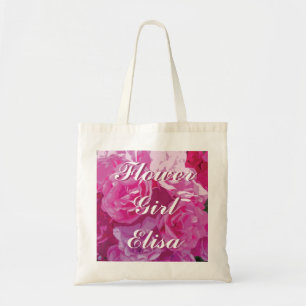 Fleur rose rose sac fourre-tout   Nom personnalisé